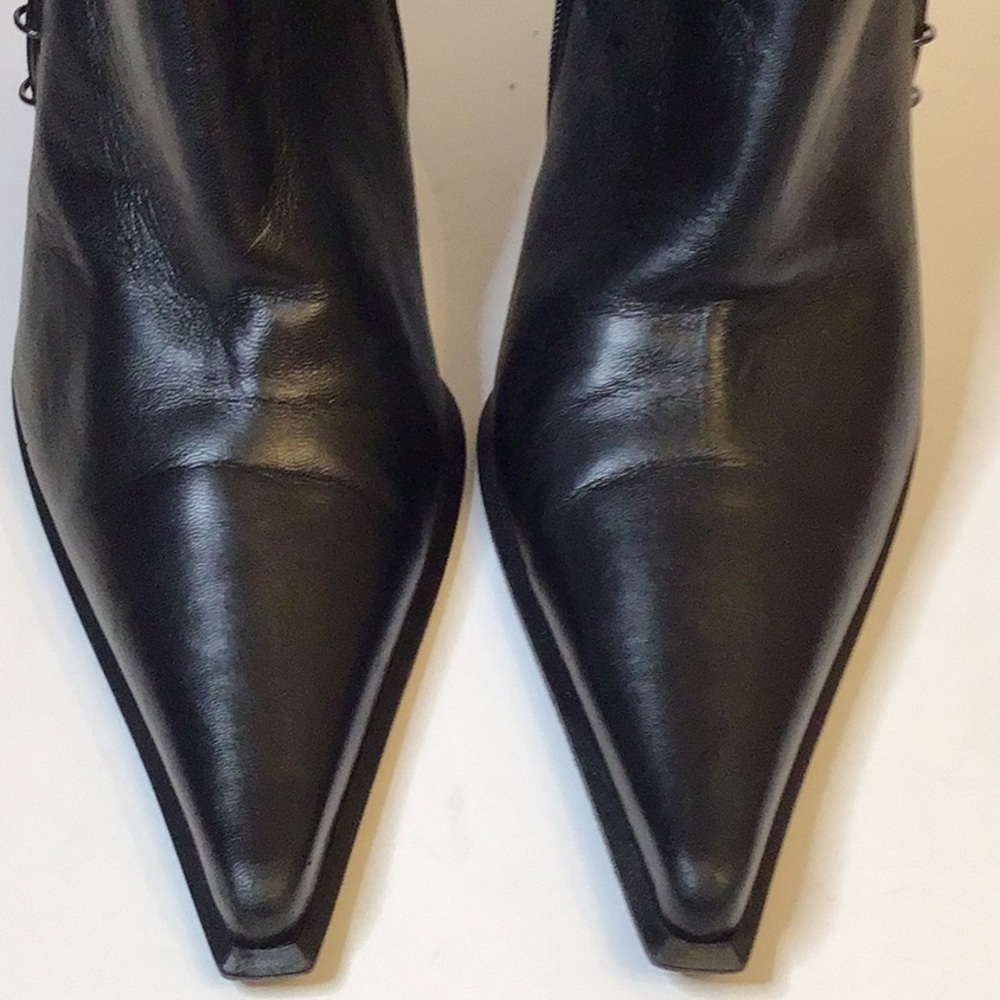 GUIDO SGARIGLIA BLACK LEATHER SQUARE TOE BOOTS SHOES SZ 39 - Picture 12 of 14